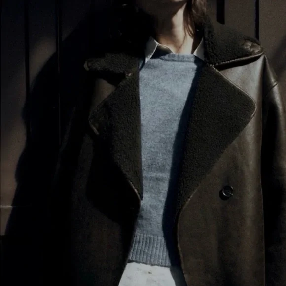 Zara Dark Brown Bomber Jacket - Picture 1 of 5